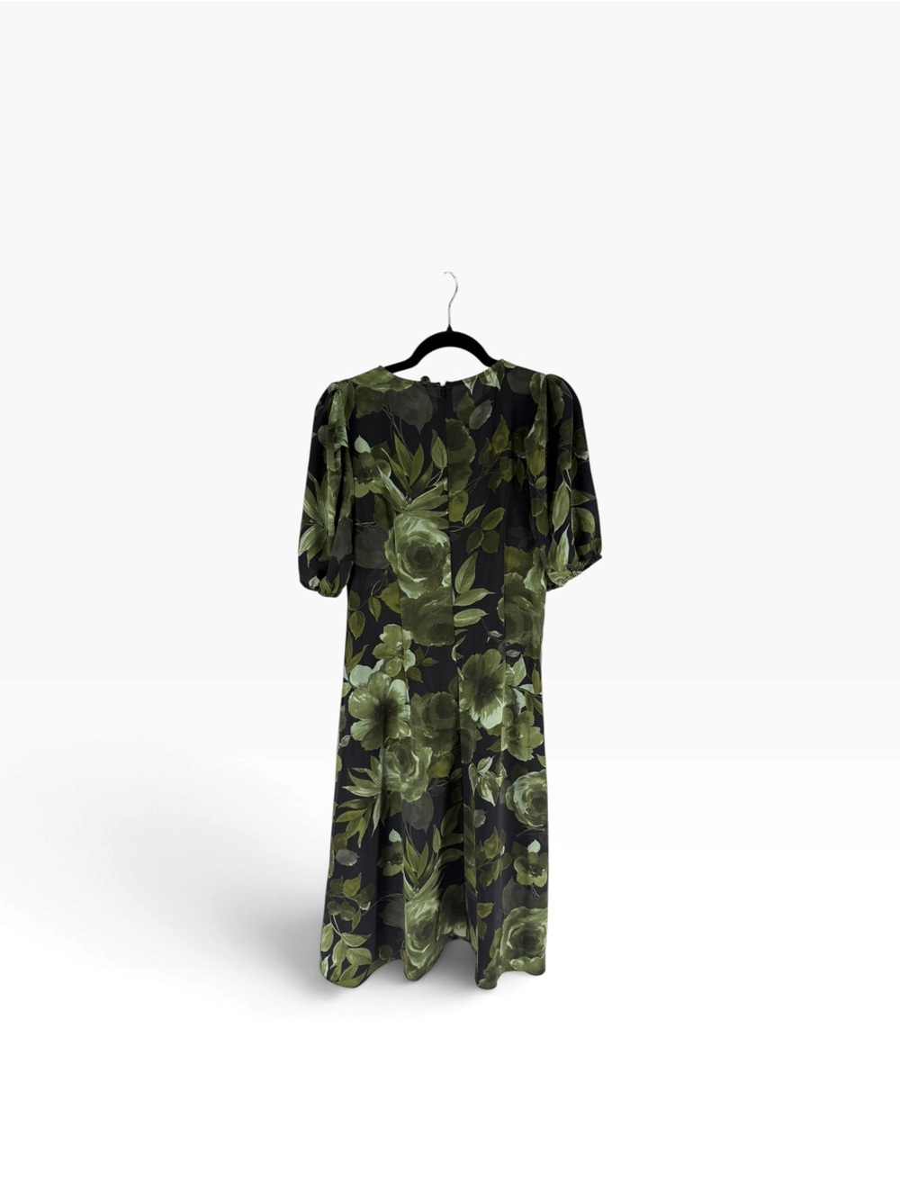New CONNECTED APPAREL Olive Floral Midi Dress - Black & Green size 4 - Picture 3 of 5